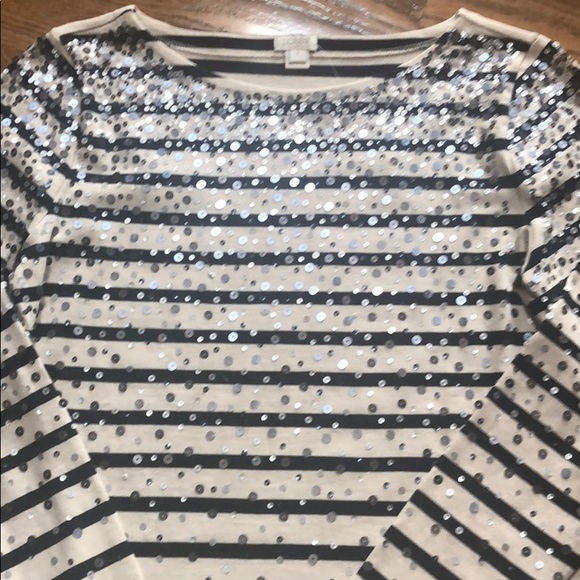 ⬇️NWT J Crew Sparkling Striped Top - Picture 2 of 6